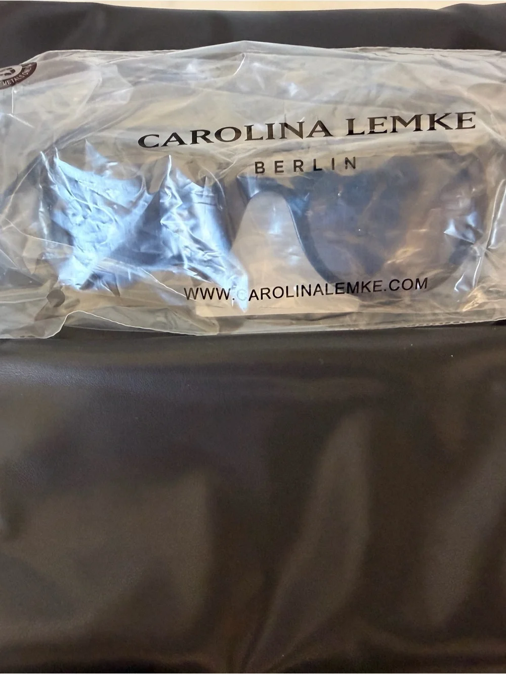 Carolina Lemke Berlin CL9354-01 Black Cat Eye Sunglasses NEW